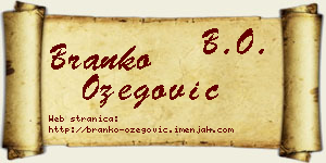 Branko Ožegović vizit kartica